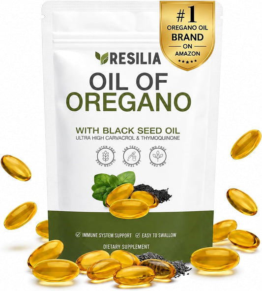 Resilia Oil Of Oregano Softgels with Black Seed Oil - 60 Softgels